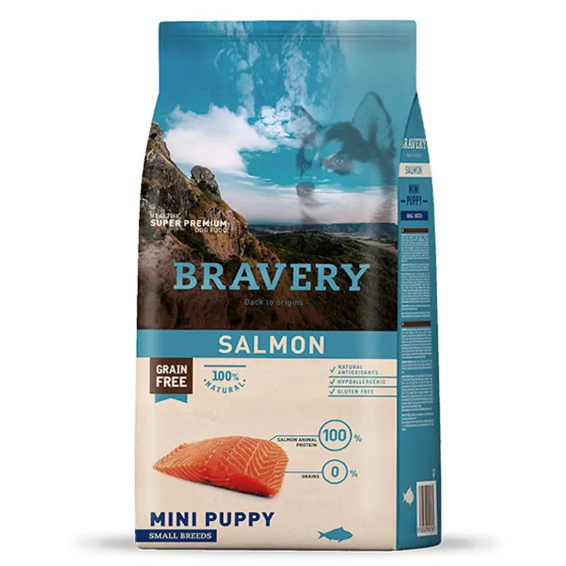 Bravery Salmon Mini Puppy - Alimento para Perros Cachorros de Raza Pequeña