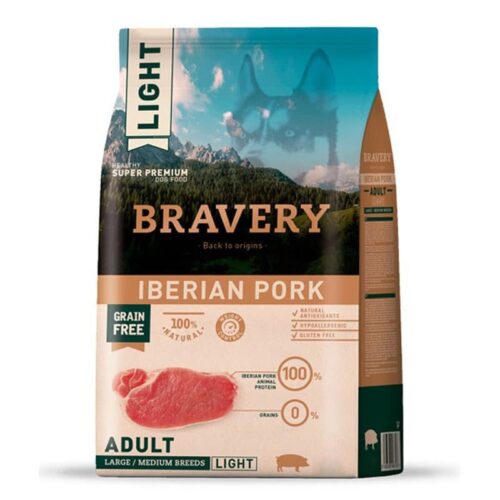 Alimento Bravery Light Iberian Pork para Perro adulto Raza Mediana y Grande