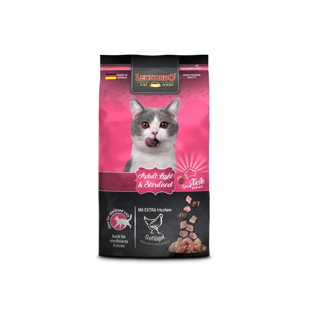 Leonardo Adult Light & Sterilized Alimento para Gatos 7,5 kg