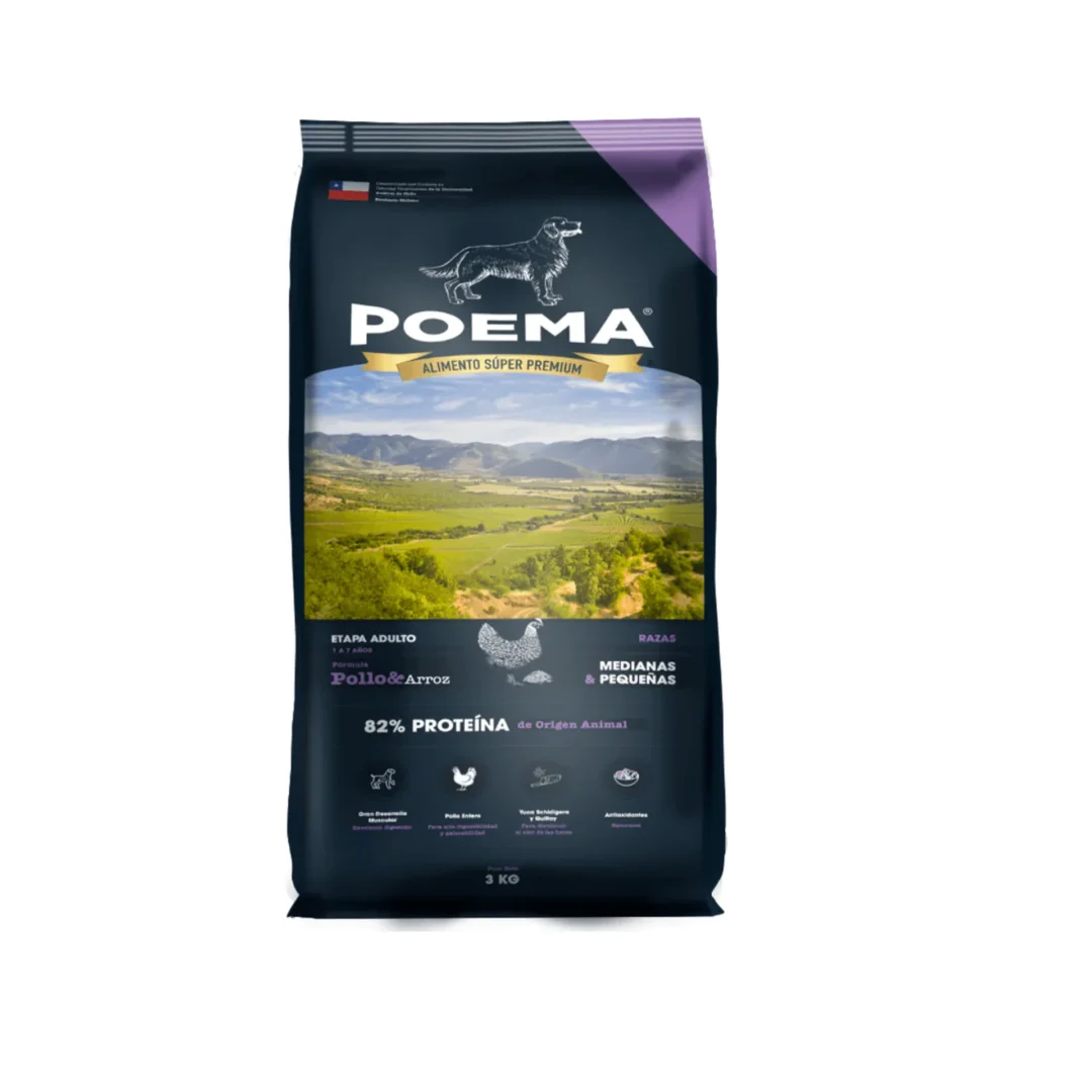 Poema Adulto Pollo Alimento para Perros Razas Pequeñas y Medianas 3 kg