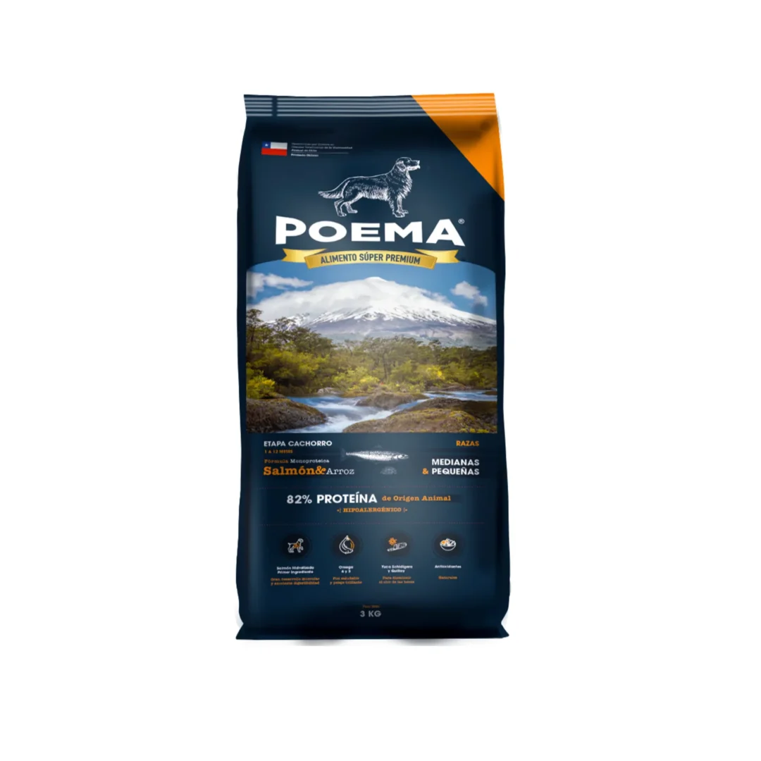 Poema Cachorro Salmón Alimento para Perros Razas Pequeñas y Medianas 3 kg